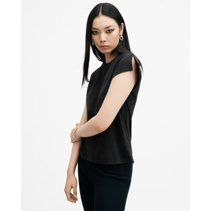 AllSaints Rue Split Shoulder Crew Neck T-Shirt